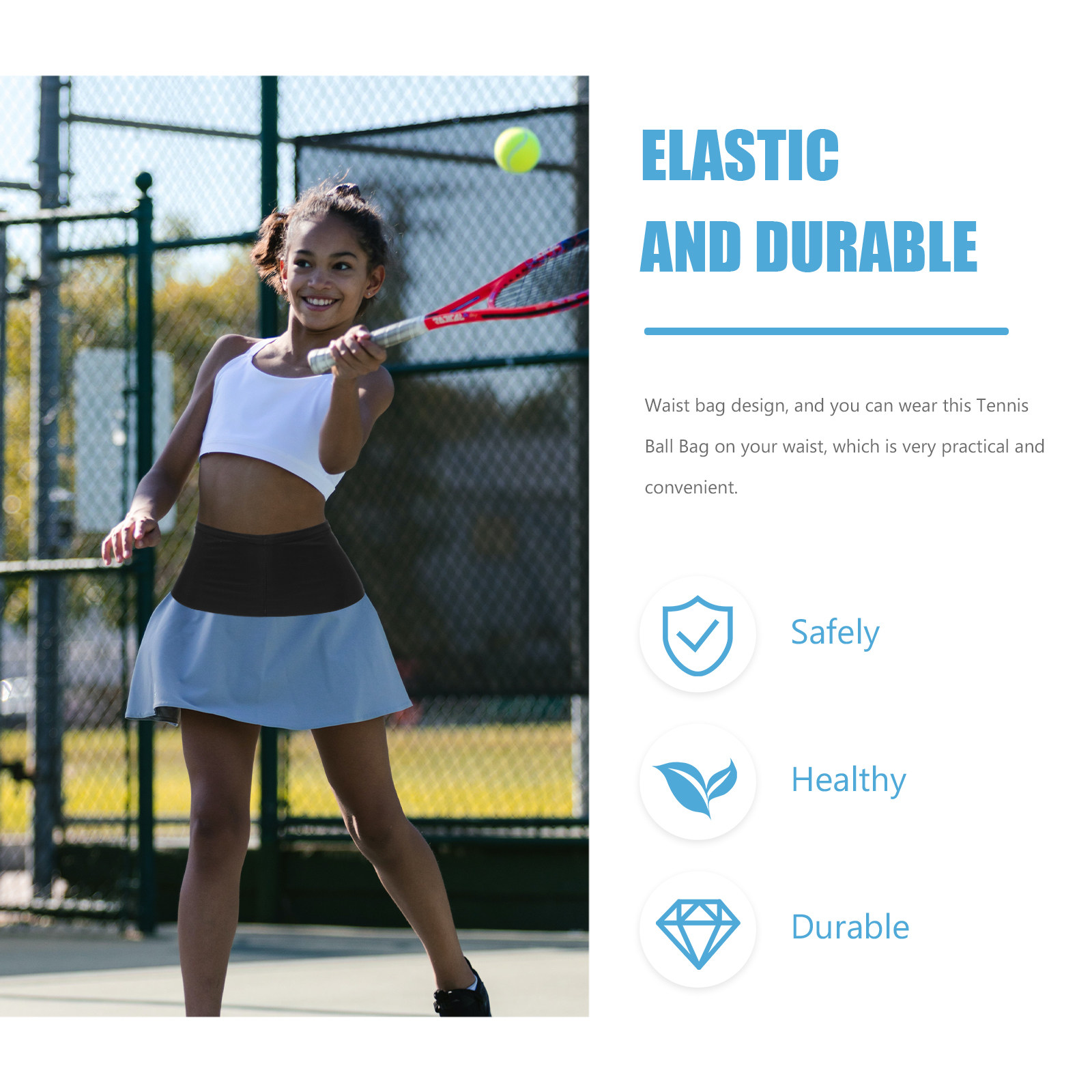 Tennis Ball Waist Bag Reusable - Sports Equipment Golf incelemesi ve fiyatı